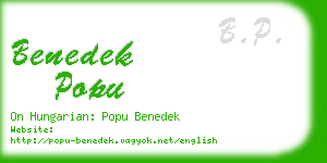 benedek popu business card